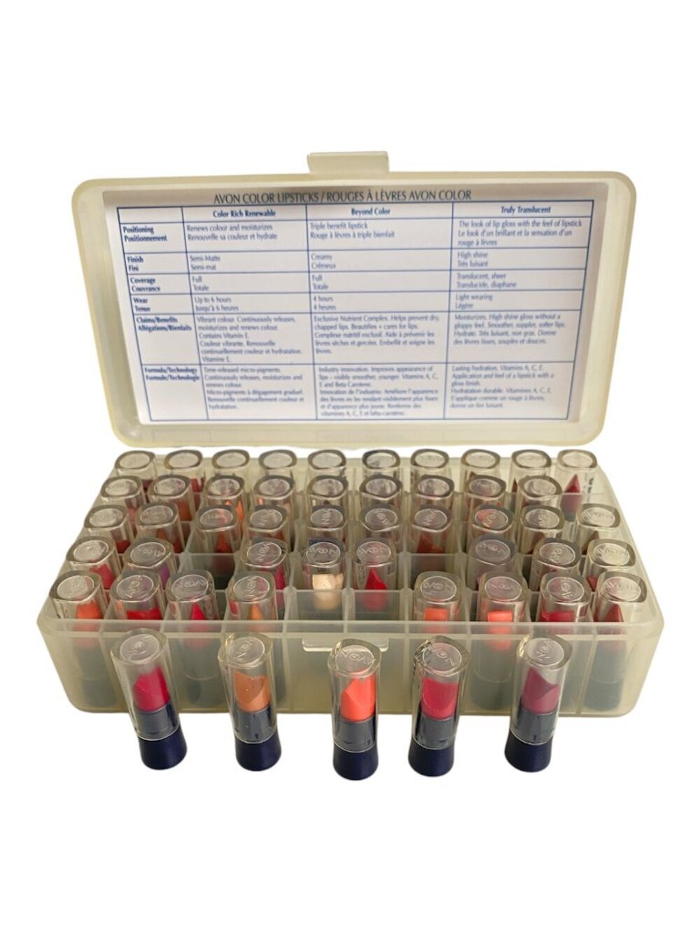 Vintage Avon Lipstick Sample Case Lot 50 Pack Salesman Sampler Display Retro